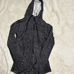 Speckled Black Zip-Up Hoodie